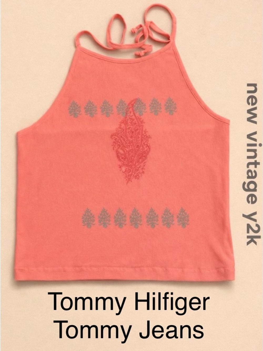 Tommy Hilfiger Vintage Tommy Jeans Halter Tank with Sheer Back NWT Included